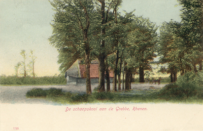 13330 Gezicht op een schaapskooi te Grebbe (gemeente Rhenen).